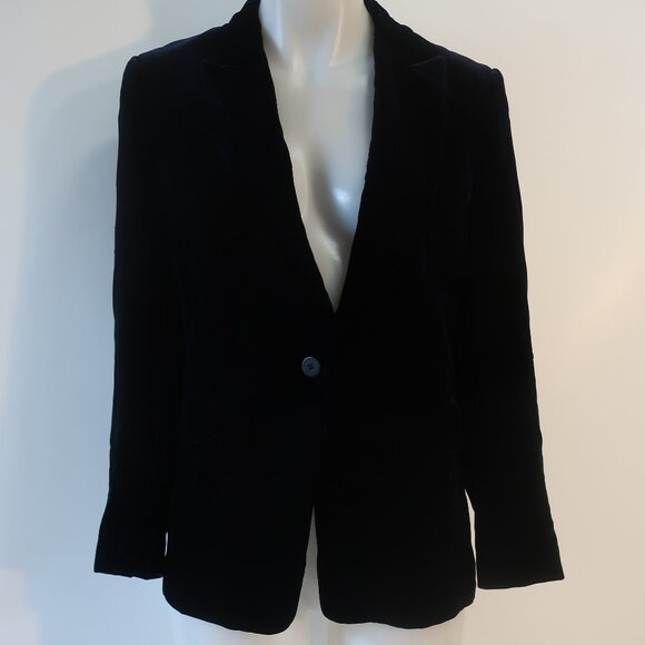 Womens Strenesse Black Velour One Button Blazer 2 - Picture 1 of 11